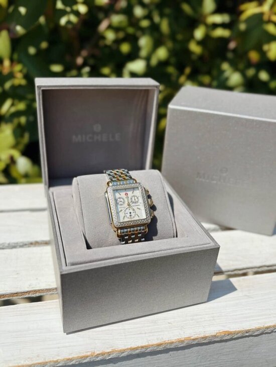 Michele Accessories - Michele Two-Tone Signature Deco Watch